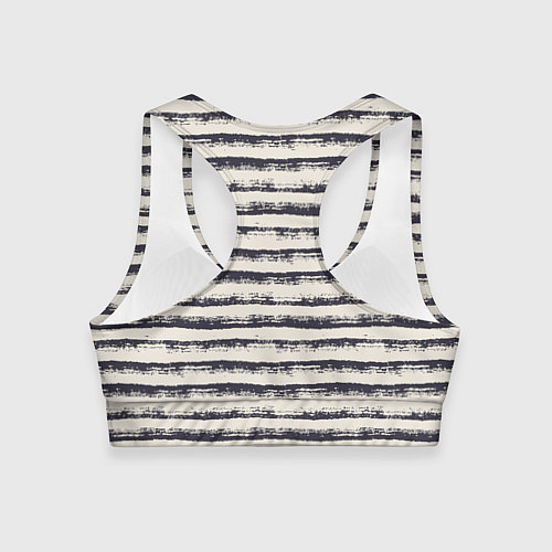 Женский спортивный топ Тёмные полосы на светлом / 3D-принт – фото 2