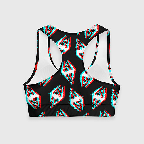 Женский спортивный топ Skyrim glitch logo patten / 3D-принт – фото 2