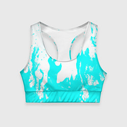 Топик спортивный женский Голубой огонь текстура, цвет: 3D-принт