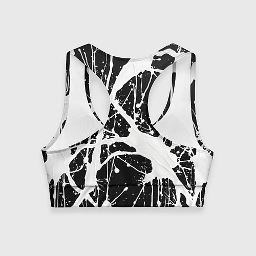 Женский спортивный топ Брызги белой краски / 3D-принт – фото 2