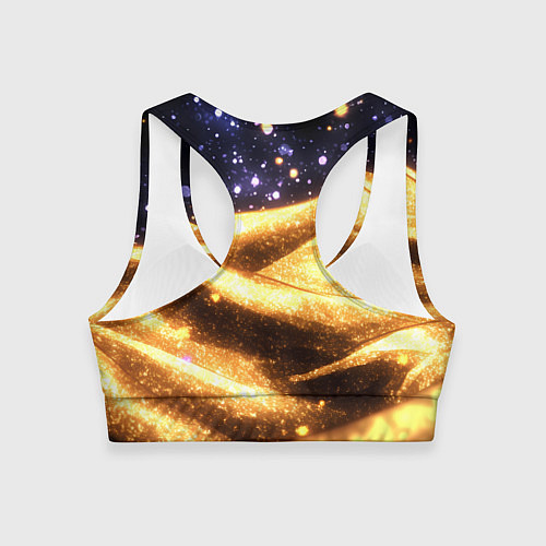 Женский спортивный топ Золотая текстура и синее небо / 3D-принт – фото 2