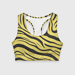 Топик спортивный женский Светлый тигровый паттерн, цвет: 3D-принт