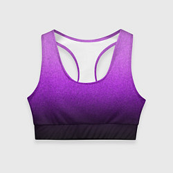 Женский спортивный топ Магический градиент крошка чёрно-фиолетовый