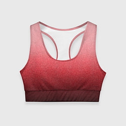 Топик спортивный женский Мягкий градиент красно-розовый текстура крошка, цвет: 3D-принт