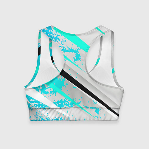 Женский спортивный топ Color white light blue / 3D-принт – фото 2