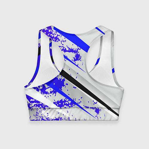 Женский спортивный топ Color white blue / 3D-принт – фото 2