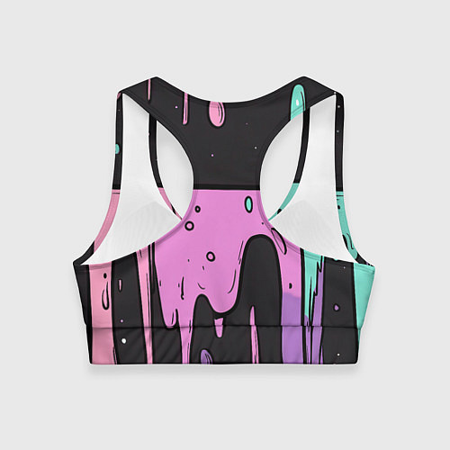 Женский спортивный топ Стекающая краска текстура / 3D-принт – фото 2