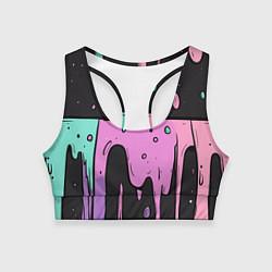 Топик спортивный женский Стекающая краска текстура, цвет: 3D-принт