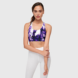 Топик спортивный женский Фиолетовый огонь текстура, цвет: 3D-принт — фото 2