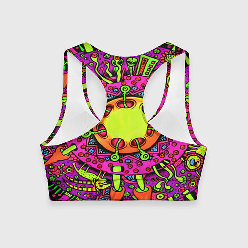 Женский спортивный топ Кислотные грибы оптические / 3D-принт – фото 2