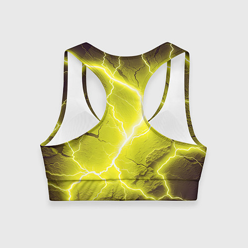 Женский спортивный топ Color yellow black / 3D-принт – фото 2