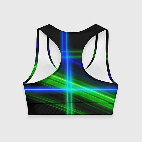 Женский спортивный топ Color blue black green / 3D-принт – фото 2