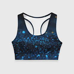 Топик спортивный женский Боке блестяшки на черном, цвет: 3D-принт