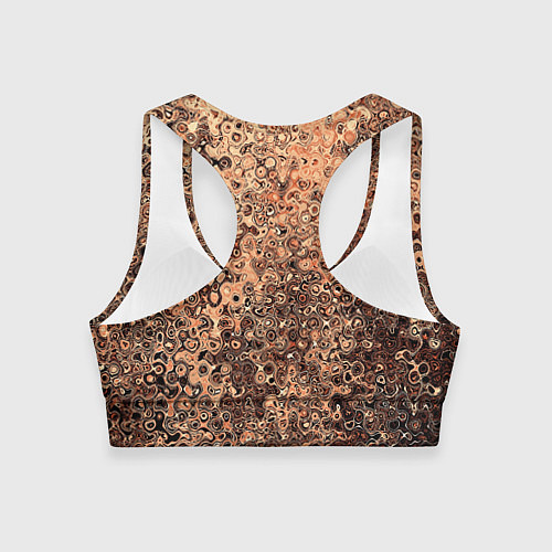Женский спортивный топ Светлый коричневый абстрактная текстура / 3D-принт – фото 2