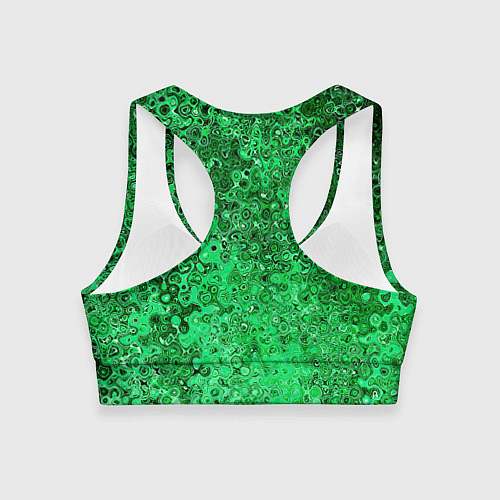 Женский спортивный топ Зелёный малахит абстрактная текстура / 3D-принт – фото 2