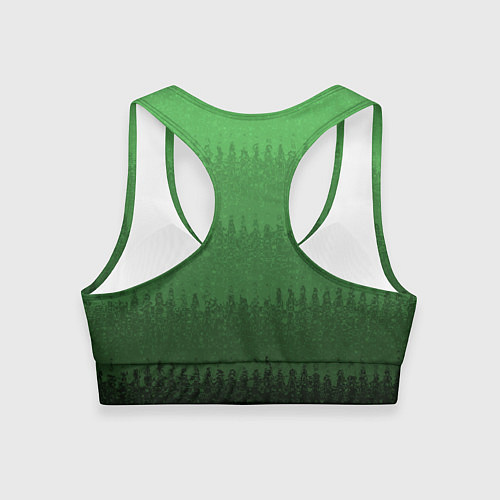 Женский спортивный топ Зеленый градиент текстурные полосы / 3D-принт – фото 2