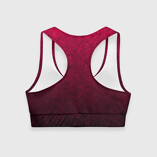 Женский спортивный топ Текстурный тёмно-розовый градиент / 3D-принт – фото 2