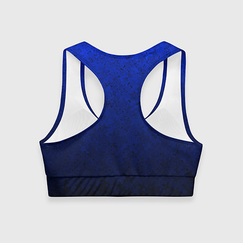 Женский спортивный топ Текстурный из синего в чёрный градиент / 3D-принт – фото 2