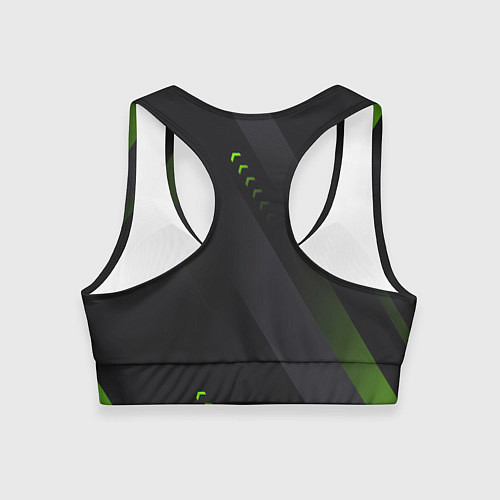 Женский спортивный топ Color black green / 3D-принт – фото 2
