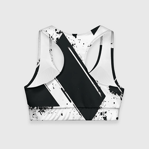 Женский спортивный топ Color black white / 3D-принт – фото 2