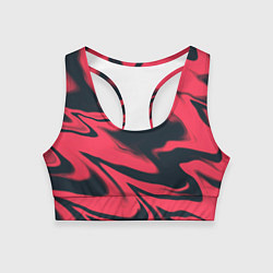 Женский спортивный топ Color black red