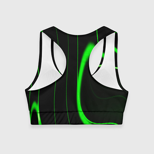 Женский спортивный топ Color green light green black / 3D-принт – фото 2