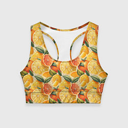 Женский спортивный топ Апельсиновый фреш сочные дольки