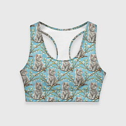 Женский спортивный топ Пришла весна распустились котики