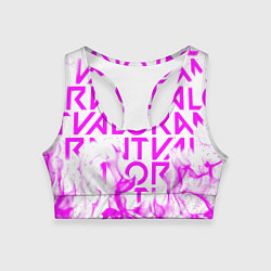 Топик спортивный женский Valorant розовый огонь, цвет: 3D-принт
