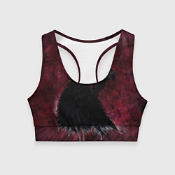 Женский спортивный топ Орёл с шрамом на фоне кровавого неба