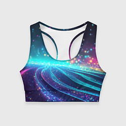 Топик спортивный женский Сине-фиолетовая волнистая текстура, цвет: 3D-принт