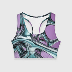 Женский спортивный топ Металлическая абстракция на фиолетовом фоне