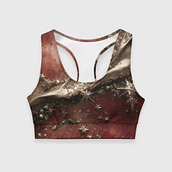 Топик спортивный женский Волнистая объемная волна на текстуре, цвет: 3D-принт