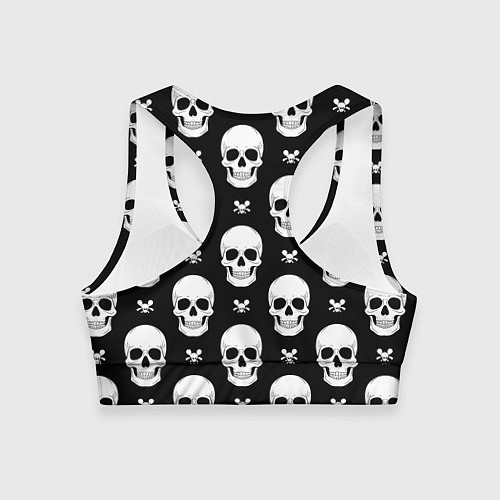 Женский спортивный топ Черепной фон / 3D-принт – фото 2