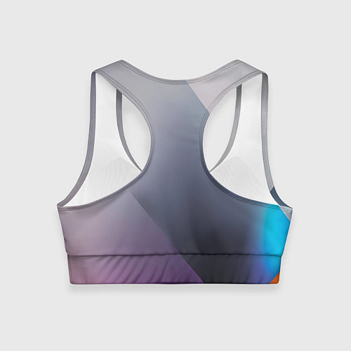 Женский спортивный топ Color grey with stripes / 3D-принт – фото 2