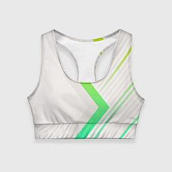 Топик спортивный женский Color white line green, цвет: 3D-принт