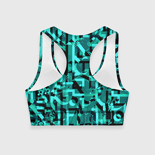 Женский спортивный топ Неоновый голубой объёмный эффект / 3D-принт – фото 2