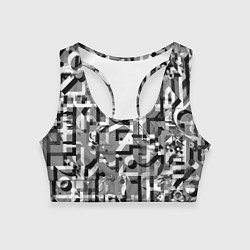 Топик спортивный женский Серый объёмный эффект, цвет: 3D-принт
