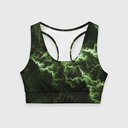 Топик спортивный женский Lightning green glow, цвет: 3D-принт