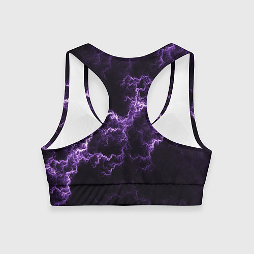 Женский спортивный топ Lightning purple flicker / 3D-принт – фото 2
