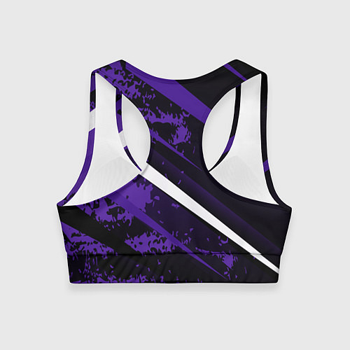 Женский спортивный топ Color black purple line / 3D-принт – фото 2