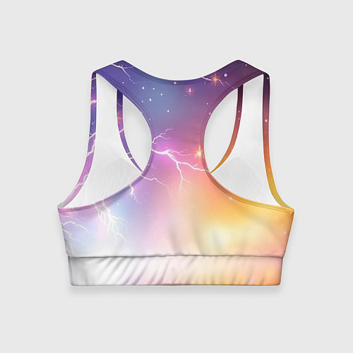 Женский спортивный топ Магический фон с молниями и звездами / 3D-принт – фото 2