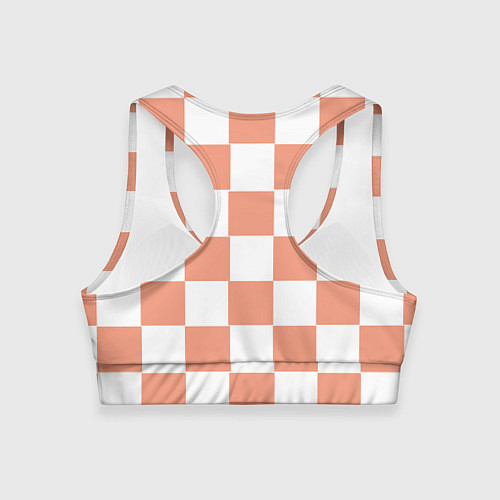 Женский спортивный топ Квадраты оранжевые / 3D-принт – фото 2