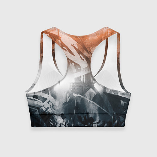 Женский спортивный топ Уличный кролик на спорте / 3D-принт – фото 2