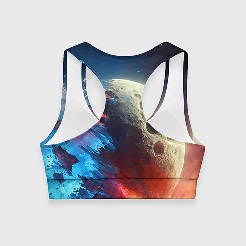 Женский спортивный топ Разрыв космического тела - нейроарт / 3D-принт – фото 2