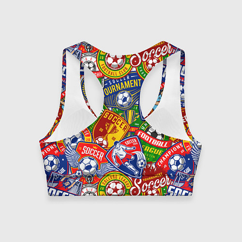 Женский спортивный топ Футбольные лиги паттерн / 3D-принт – фото 2