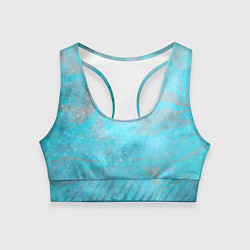 Женский спортивный топ Абстракция - light blue sea surface