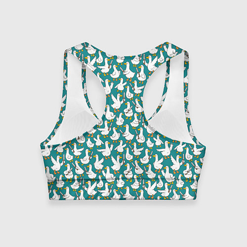 Женский спортивный топ Злой гусь узор / 3D-принт – фото 2