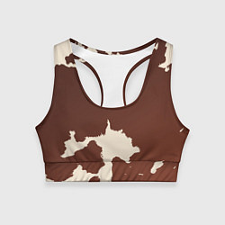 Топик спортивный женский Коровий узор, цвет: 3D-принт
