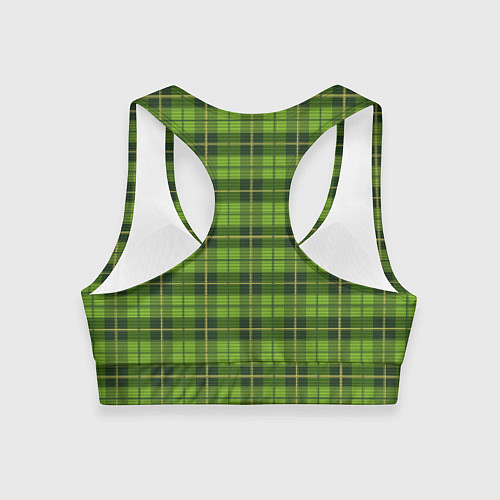 Женский спортивный топ Зеленый тартан / 3D-принт – фото 2